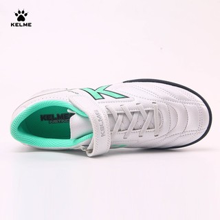 卡尔美（KELME）足球鞋儿童TF碎钉鞋比赛防滑耐磨球鞋男68833134 白清新绿 30