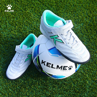 卡尔美（KELME）足球鞋儿童TF碎钉鞋比赛防滑耐磨球鞋男68833134 白清新绿 38