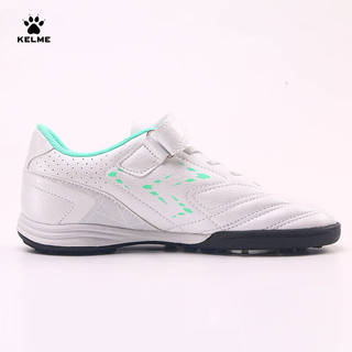 卡尔美（KELME）足球鞋儿童TF碎钉鞋比赛防滑耐磨球鞋男68833134 白清新绿 34