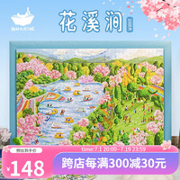 猫的天空之城×朱鼓励1000片成人拼图花溪涧樱花春日花卉拼图减压 1000p花溪涧(不含框)