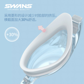 88VIP：SWANS 诗旺斯 游泳眼镜女款高清防水防雾近视成人泳镜泳帽套装男日本进口