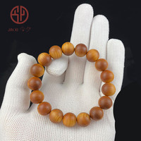 今夕崖柏手串高油密陈化料太行山柏木念珠佛珠文玩绕指柔男女士款手链 12mm17颗