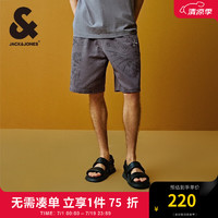 杰克·琼斯（JACK&JONES）达芬奇联名夏季百搭裤身满印字母贴布休闲短裤男装224215048 E02熔岩烟灰 180/84A/LR