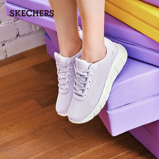 斯凯奇（Skechers）夏季女网面透气休闲鞋软底舒适运动鞋117346-LAV 薰衣草色/LAV 35.5尺码偏大半码，选小半码