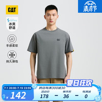 CAT卡特24春夏男户外舒适透气SORONA印花LOGO凉感短袖T恤 深灰 XL