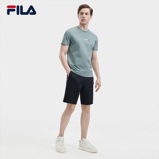 FILA 斐乐男士针织五分裤2024夏季时尚休闲简约基础短裤 190/96A/XXXL