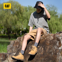 卡特彼勒CAT卡特春夏男士休闲工鞋户外经典防滑牛皮工装靴大黄靴 黄色 40