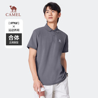 骆驼 CAMEL男装速干polo衫翻领夏季2024透气男纯色时尚短袖男女同款
