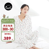 NEST DESIGNS家居服套装女士哺乳衣长袖长裤月子服休闲睡衣 滑雪企鹅 M