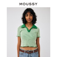 MOUSSY 摩西 夏季新款甜美可爱小刺绣针织短袖T恤010GAL90-5320