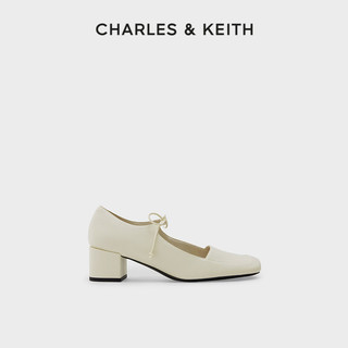 百亿补贴：CHARLES & KEITH CHARLES&KEITH女士蝴蝶结拼接鞋面方头单鞋CK1-60361366