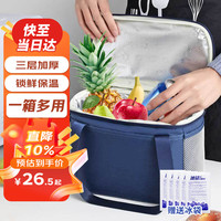 鸣固14升保温箱手提饭盒母乳药品保鲜袋冰袋冷藏户外露营野餐便当包