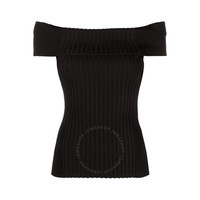 GANNI 女士黑色露肩针织上衣