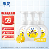狮王（Lion） 趣净泡沫抑菌儿童洗手液柠檬香型套装250ml*3 泡沫丰富易冲洗
