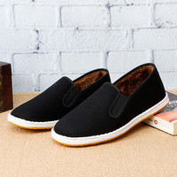 颐福元老北京布鞋男手工千层底传统布鞋中老年休闲透气爸爸鞋开车散步鞋 冬季加绒款(运动鞋码) 43