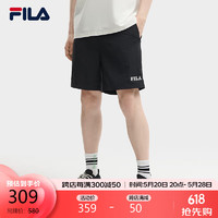 FILA 斐乐运动短裤2024夏季休闲山系户外梭织五分裤男 正黑色-BK 175/84A/L