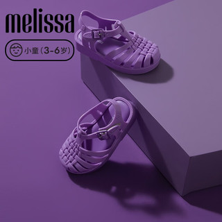 Melissa（梅丽莎）包头搭扣圆头厚底时尚透气休闲小童凉鞋32410 蓝色 22码 （22-23码适用）