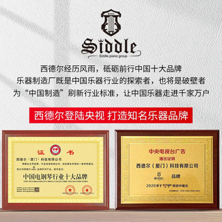 西德尔（Siddle）立式钢琴专业考级电钢琴自学88键重锤智能数码钢琴儿童机构款 高配版珍珠白X-85【B款】