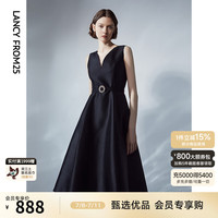 朗姿赫本风无袖小黑裙收腰显瘦高级感礼服连衣裙女23 夜幕黑色 L