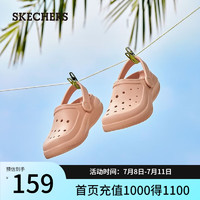 斯凯奇（Skechers）洞洞鞋女夏季女士透气户外沙滩鞋休闲凉拖鞋111514 桃粉色/PCH 37