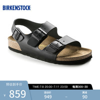 BIRKENSTOCK勃肯拖鞋男女同款休闲凉拖凉鞋外穿Milano系列 男款黑色34191 45