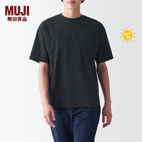 无印良品（MUJI）Walker 男式防紫外线吸汗速干短袖T恤防晒衣防晒T恤BIA02A3S 黑色 XL