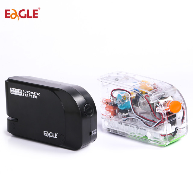 Eagle 益而高 全自动订书机电动订书机中小号钉书机订书器办公用订书钉加厚多功能便携小型装订器省力装订机资料A4纸