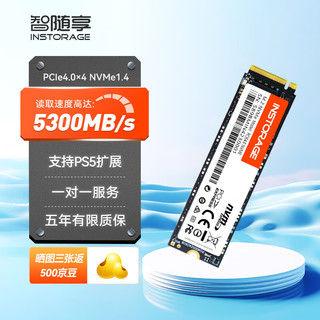 INSTORAGE 智随享 固态硬盘pcie4.0高速主机扩容ssd固态硬盘m.2   K500 512G（读5300Mb/S，写4000Mb/S）