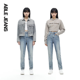 ABLE JEANS【立体锥形裤】24秋季新款女士复古弹力牛仔裤701368 浅黄泥蓝 24/30