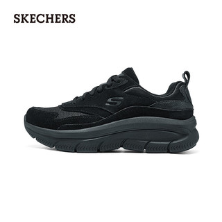 斯凯奇（Skechers）2024年女士舒适百搭休闲鞋轻盈透气厚底158590 全黑色/BBK 35