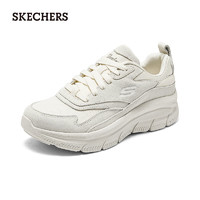 斯凯奇（Skechers）2024年女士舒适百搭休闲鞋轻盈透气厚底158590 乳白色/OFWT 36.5