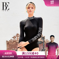 范德安（BALNEAIRE）时尚系列连体泳衣女士高级感防晒长袖游泳显瘦 61103 摩登黑 L 
