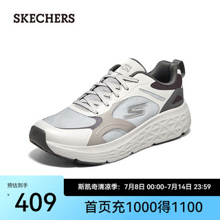 斯凯奇（Skechers）休闲鞋男星迈系列男子缓震厚底跑鞋透气运动鞋220361 灰色/GRY 39.5