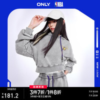 ONLYNBA联名款宽松连帽字母短款卫衣女|12319S017 H11 黑色水洗BLACK WASH 160/80A/S