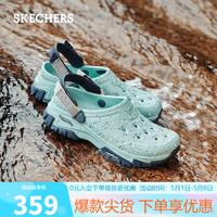 斯凯奇（Skechers）【程潇同款】夏河马泡泡鞋女士外穿耐磨防滑洞洞鞋凉鞋111444 浅绿色/薄荷绿色/AQMT 36