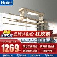 海尔海尔电动晾衣架Q5自动升降无线遥控LED照明35公斤承重衣被同晒  HLQ5-110QG遇阻即停+大屏照明