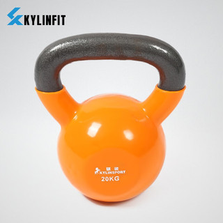 KYLINFIT 浸塑壶铃 男士家用壶铃铸铁浸塑提壶哑铃力量训练手臂深蹲壶铃球 20kg