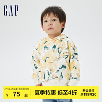 Gap男女幼童秋季新款印花LOGO连帽卫衣598616儿童装上衣 花朵印花