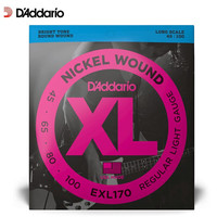 达达里奥（D'Addario）EXL170美国电贝司琴弦 镀镍钢Bass四弦五弦贝斯套弦 45-100