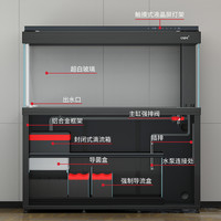 彩鲽彩蝶2023款懒人免换水四面金晶超白底过滤大型养鱼缸水族箱