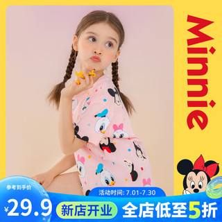 迪士尼宝宝（Disney Baby）童装女童短袖T恤时尚米妮T恤舒适透气24年夏新品