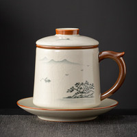 金镶玉吕承明米黄汝窑践行随影办公杯