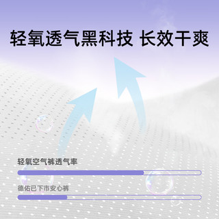 德佑安睡裤女经期用防漏安心裤薄少女姨妈夜用裤型卫生巾 2包装6条 L【蝶形扇尾 防漏升级】