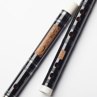 董雪华黑色笛子 竹笛古风精制横笛 演奏笛 初学专业苦竹笛入门 F调2节+配件