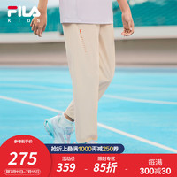 FILA【灵风裤】斐乐童装儿童裤子运动裤2024夏季小童男女童休闲梭织长 笔螺杏色-LK 170