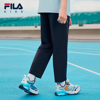 FILA【灵风裤】斐乐童装儿童裤子运动裤2024夏季小童男女童休闲梭织长 传奇蓝-NV 170