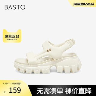 BASTO 百思图 奥莱夏季新款商场同款街头运动凉厚底凉鞋WIB09BL3