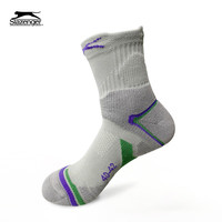 史莱辛格（Slazenger）功能网球袜男女加厚吸汗羽毛球袜透气毛巾底运动灰色功能袜40-42 40-42码