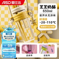 爱仕达（ASD）大容量吸管水杯新款高颜值便携耐高温tritan材质 RWP65B8WG-Y