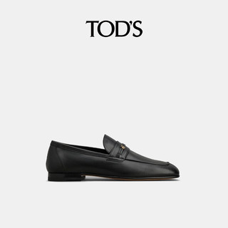 托德斯 TOD'S2024早秋男士TIMELESS小T扣皮革乐福鞋单鞋男鞋 黑色 41 脚长26.5cm